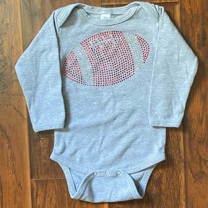 Baby Onesie Ohio State Red Glitter Football 12-18 Months